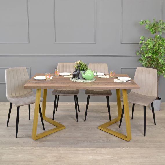 MASĂ FRIDA COLONIAL+GOLDEN LEGS 150X80