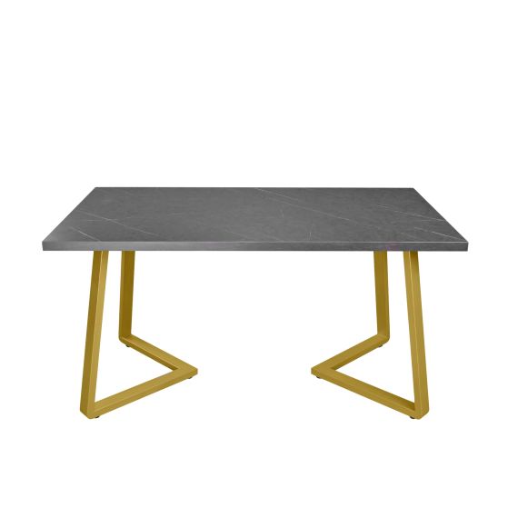 MASĂ FRIDA MARMURĂ NEAGRĂ+GOLDEN LEGS 150X80