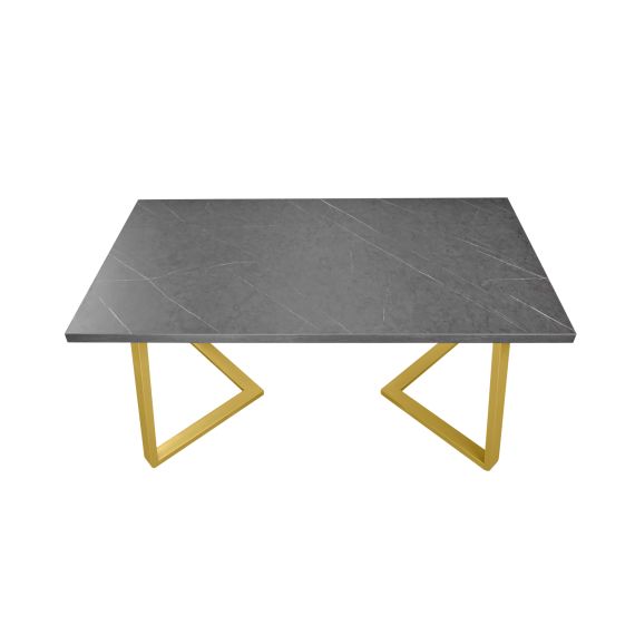 MASĂ FRIDA MARMURĂ NEAGRĂ+GOLDEN LEGS 150X80