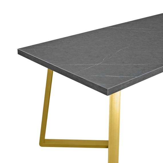 MASĂ FRIDA MARMURĂ NEAGRĂ+GOLDEN LEGS 150X80