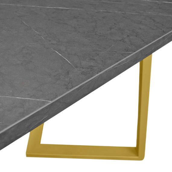 MASĂ FRIDA MARMURĂ NEAGRĂ+GOLDEN LEGS 150X80