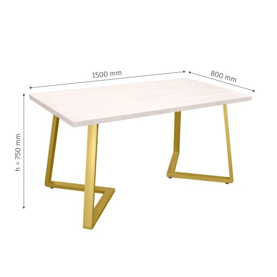 MASĂ FRIDA MĂTASE+GOLDEN LEGS 150X80