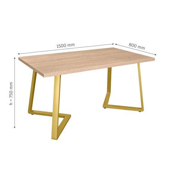 MASĂ FRIDA SONOMA+GOLDEN LEGS 150X80