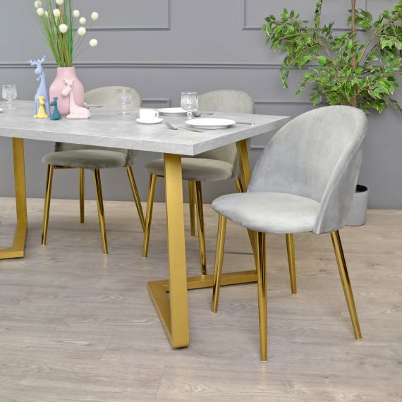 MASĂ FRIDA BETON+GOLDEN LEGS 180X90