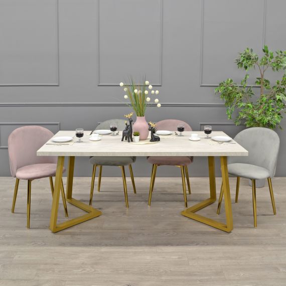 MASĂ FRIDA MĂTASE+GOLDEN LEGS 180X90