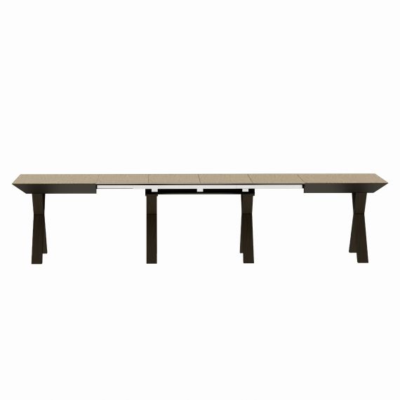 MASĂ EXTENSIBILĂ MADRID NATURAL WOOD+BLACK LEGS