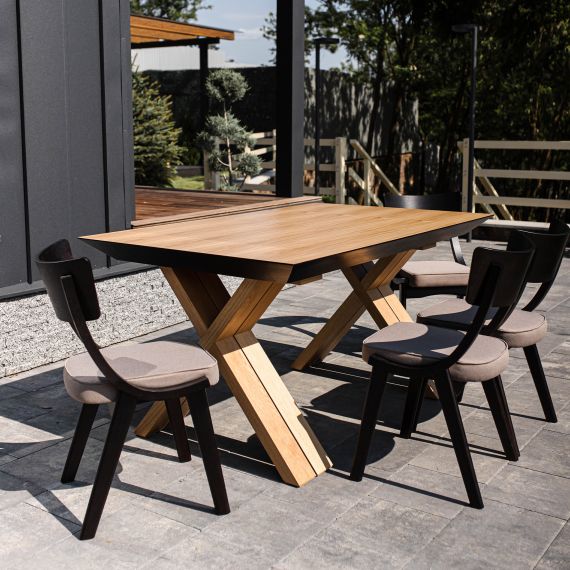 MASĂ EXTENSIBILĂ MADRID NATURAL WOOD+WOOD LEGS