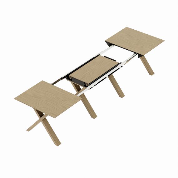 MASĂ EXTENSIBILĂ MADRID NATURAL WOOD+WOOD LEGS