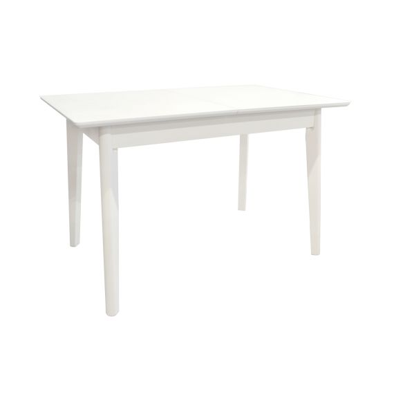 MASĂ EXTENSIBILĂ MG-A05 WHITE GLASS+WHITE LEGS 120/150X75