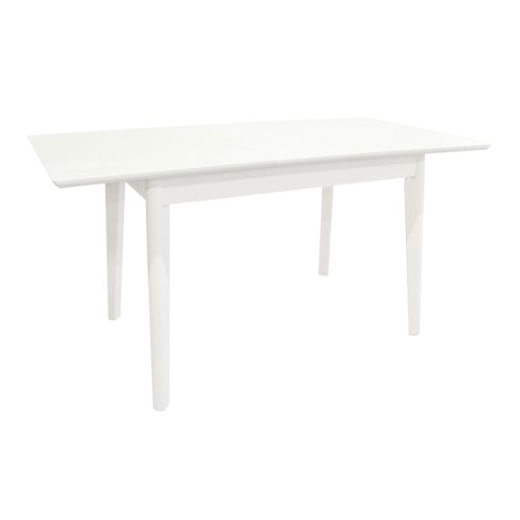 MASĂ EXTENSIBILĂ MG-A05 WHITE GLASS+WHITE LEGS 120/150X75