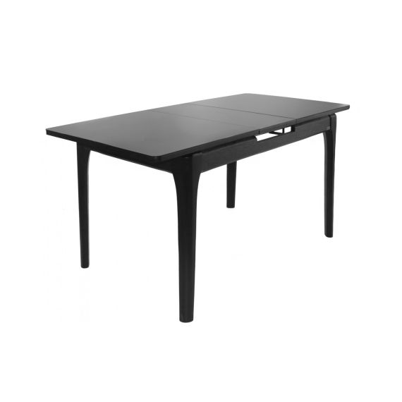 MASĂ EXTENSIBILĂ RL-67 BLACK GLASS+BLACK LEGS 120/150X75