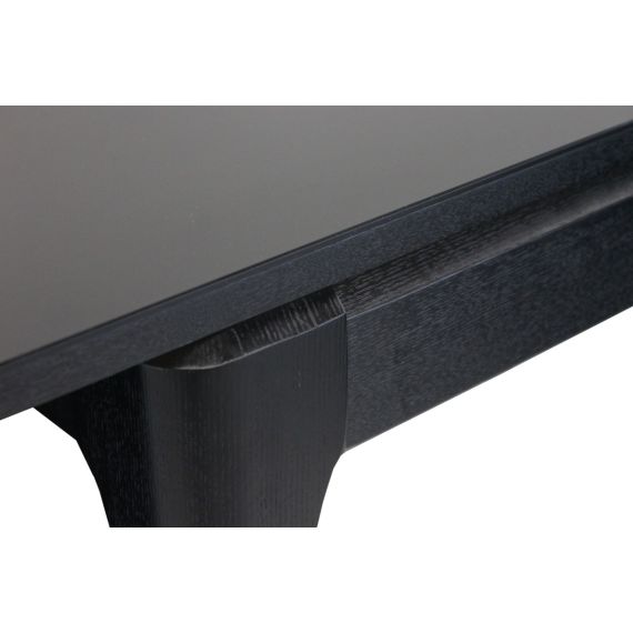 MASĂ EXTENSIBILĂ RL-67 BLACK GLASS+BLACK LEGS 120/150X75