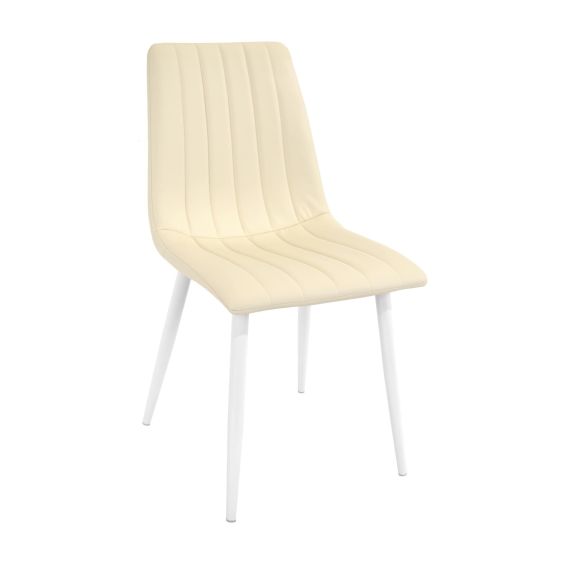 SCAUN DC-90P WHITE PU+WHITE LEGS