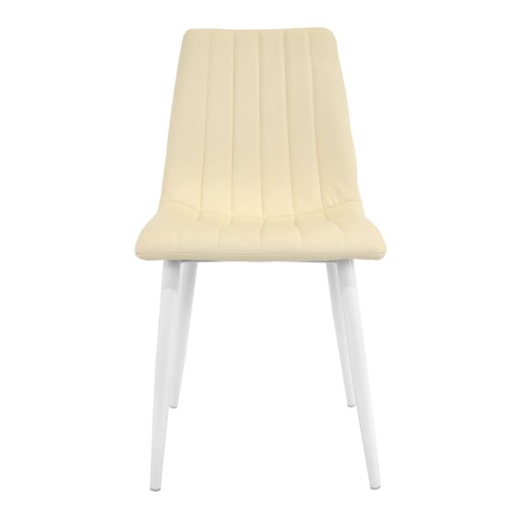 SCAUN DC-90P WHITE PU+WHITE LEGS