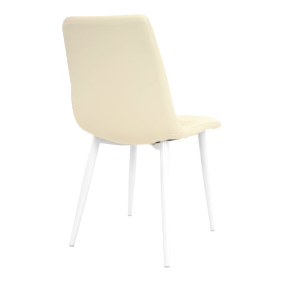 SCAUN DC-90P WHITE PU+WHITE LEGS