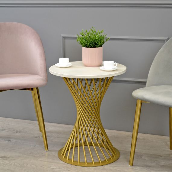 MĂSUȚĂ CAFEA FELICIA MĂTASE+GOLDEN LEGS H58