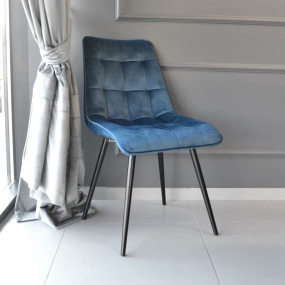 SCAUN CAPELLA CATIFEA BLUE HLR 63+BLACK LEGS