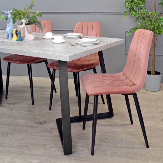 MASĂ FRIDA BETON+BLACK LEGS 180X90