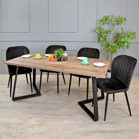 MASĂ FRIDA COLONIAL+BLACK LEGS 180X90