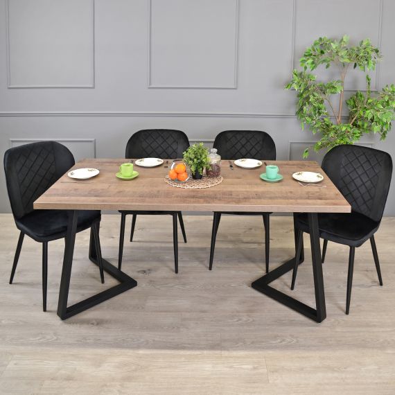 MASĂ FRIDA COLONIAL+BLACK LEGS 180X90