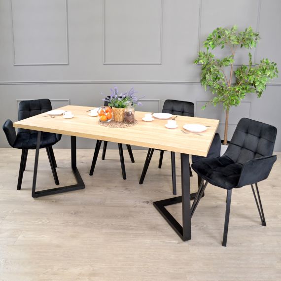 MASĂ FRIDA SONOMA+BLACK LEGS 180X90