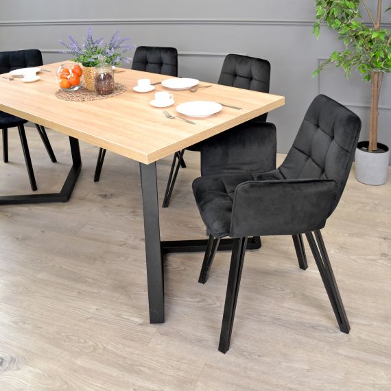 MASĂ FRIDA SONOMA+BLACK LEGS 180X90