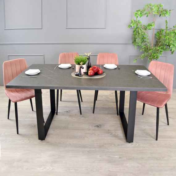 MASĂ HANA MARMURĂ NEAGRĂ 180X90