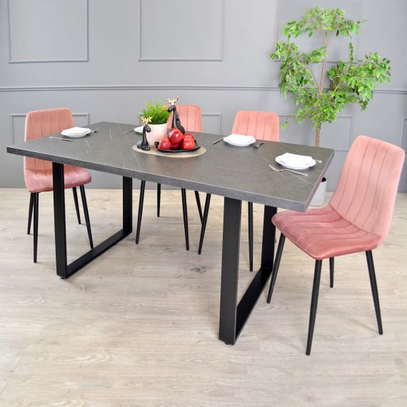 MASĂ HANA MARMURĂ NEAGRĂ 180X90