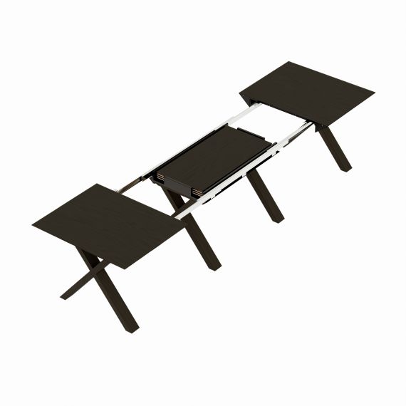 MASĂ EXTENSIBILĂ MADRID BLACK TOP+BLACK LEGS