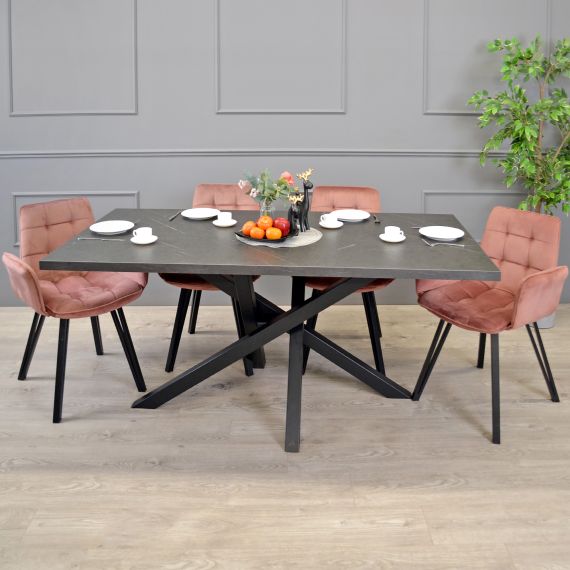 MASĂ DAKOTA MARMURĂ NEAGRĂ 180X90