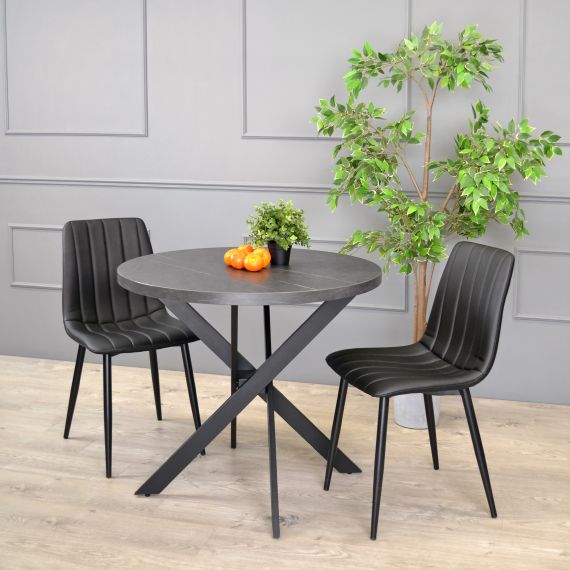 SCAUN DC-90P BLACK+BLACK LEGS