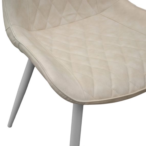 SCAUN HANS BEIGE PU COSY 15+WHITE LEGS