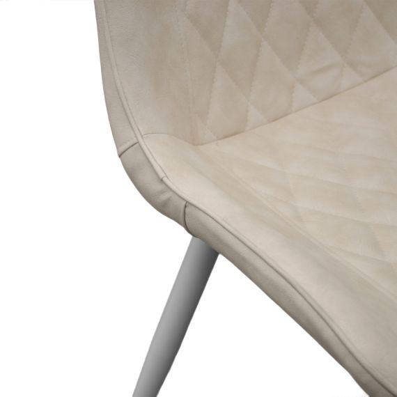 SCAUN HANS BEIGE PU COSY 15+WHITE LEGS