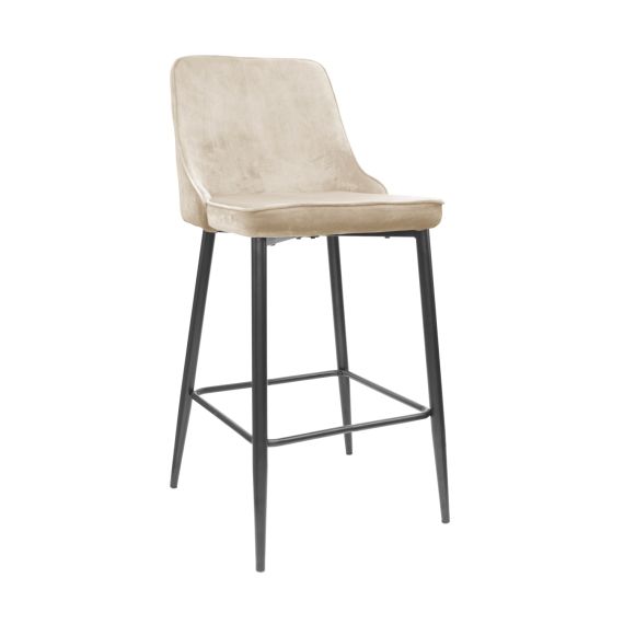 SCAUN BAR CLASIC BEIGE+BLACK LEGS