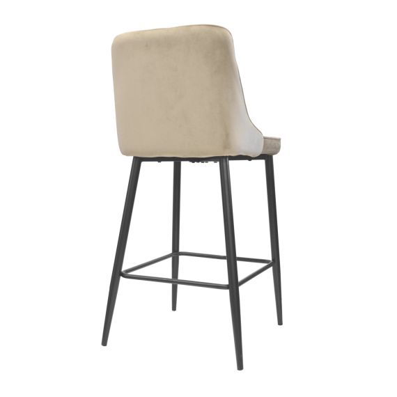 SCAUN BAR CLASIC BEIGE+BLACK LEGS