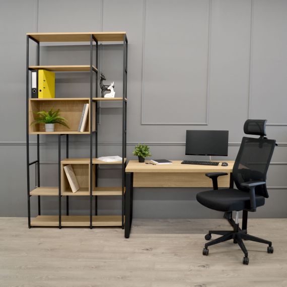 MASA BIROU B-130 (130X68) SONOMA/BLACK