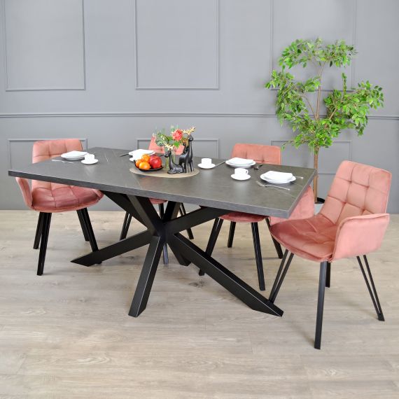 MASĂ VESTA MARMURĂ NEAGRĂ 180X90