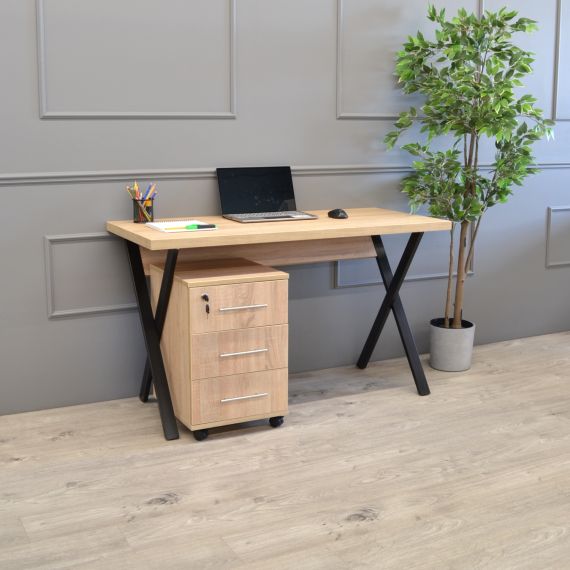 MASA BIROU ALEXA(130X60) SONOMA/BLACK