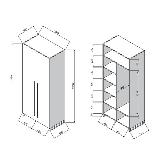 DULAP HAINE 80 (POLIȚĂ)