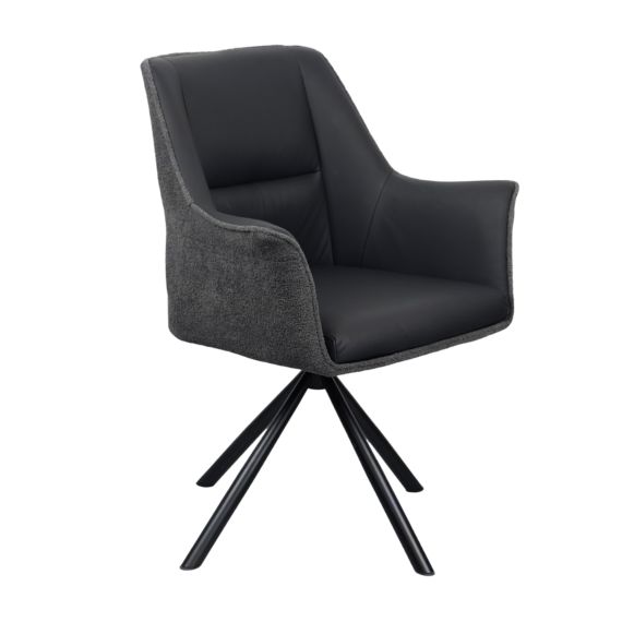 SCAUN BLUM PIELE ECO+STOFĂ BLACK