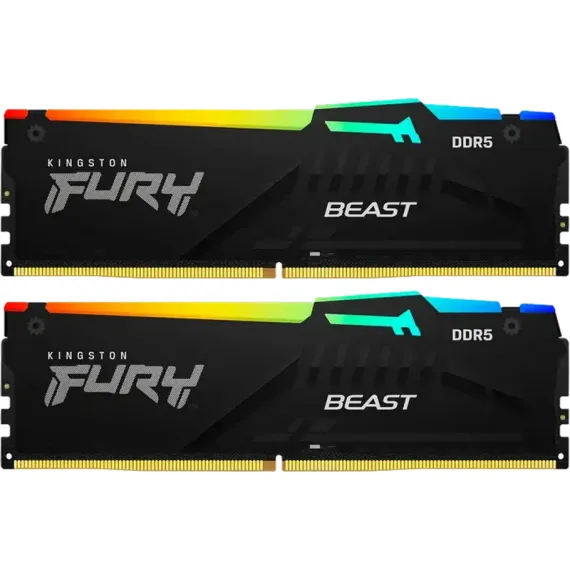 MEMORIE RAM KINGSTON FURY BEAST RGB, DDR5 SDRAM, 6000 MHZ, 64GB, KF560C30BBEAK2-64