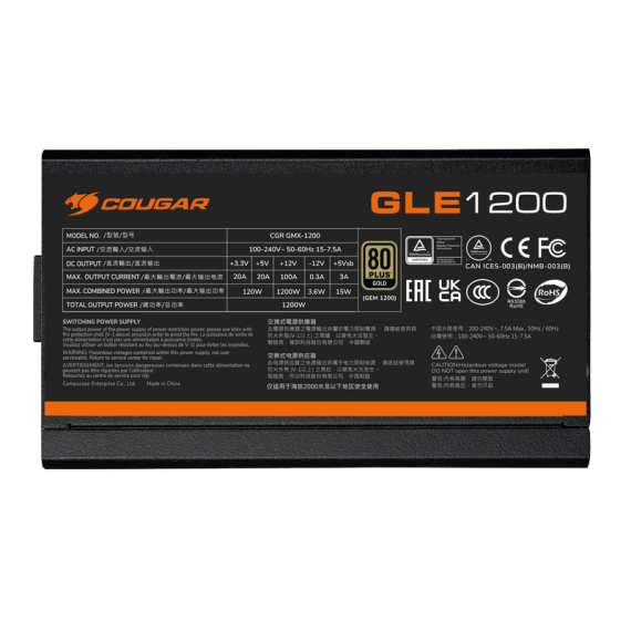 SURSĂ ALIMENTARE PC COUGAR POWER GLE 1000 ATX NEGRU