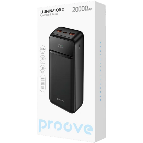ПОРТАТИВНОЕ ЗАРЯДНОЕ УСТРОЙСТВО PROOVE ILLUMINATOR 2 ЧЕРНЫЙ