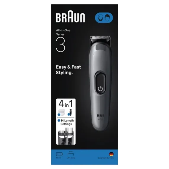 TRIMMER PENTRU BĂRBAȚI BRAUN AIO3500 GRI
