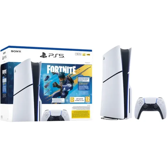 CONSOLĂ DE JOCURI SONY PLAYSTATION 5 SLIM DISC EDITION+FORTNITE FLOWERING ALB