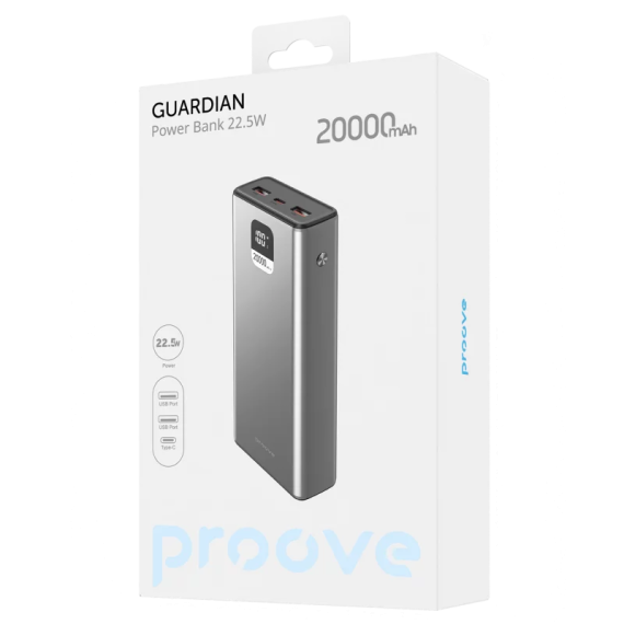 ПОРТАТИВНОЕ ЗАРЯДНОЕ УСТРОЙСТВО PROOVE GUARDIAN СЕРЫЙ