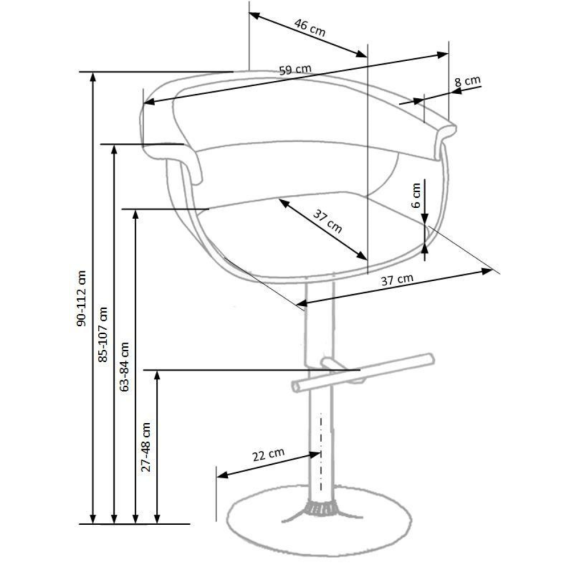 SCAUN H45 (STEJAR/NEGRU)