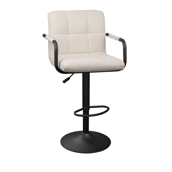 SCAUN DE BAR SB-042 VELVET BEIGE NR.04+BLACK LEG
