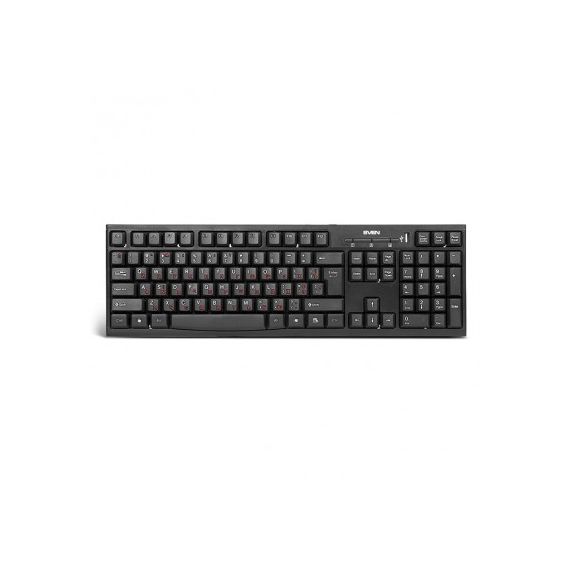 SVEN STANDARD 304 USB+HUB, KEYBOARD, USB 2.0 HUB 1-PORT, BLACK