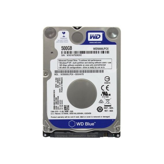 2.5" HDD 500GB  WESTERN DIGITAL WD5000LPCX, BLUE™, 5400RPM, 16MB, 7MM, SATAIII, NP